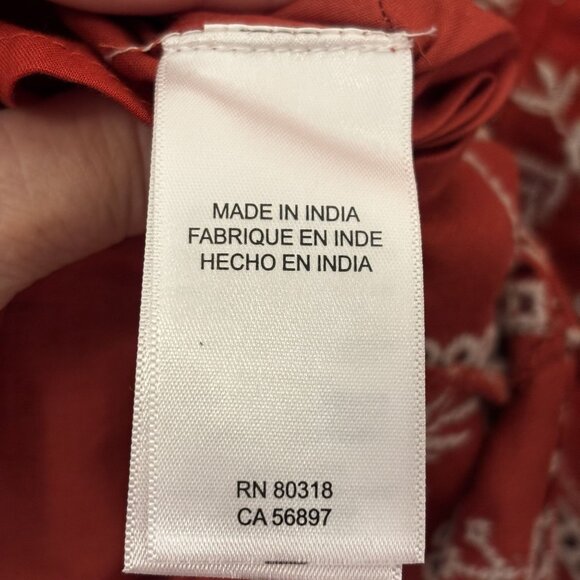 Lucky Brand Red Sleeveless Square Neck Embroidered Cami Dress size XLarge - Picture 15 of 15